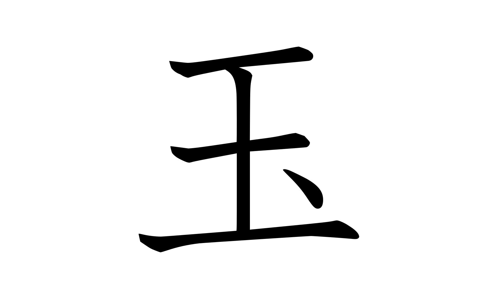 kanji "jewel" radical at left (radical 96) — 玉偏